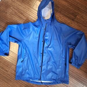 Grundéns Blue Waterproof Hooded Rain Jacket Fishing Outdoor Gear XXLarge
